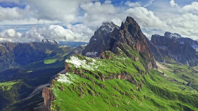 Seceda in Dolomites, South Tyrol, view from above