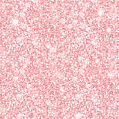 Fototapeta premium Seamless shiny glitter pattern for holiday, wedding. Texture with pink shiny confetti or fabric with sequins. Vector pink gold background