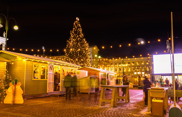 Fototapeta na wymiar Helsinki Christmas Market On Senate Square ,Finland 