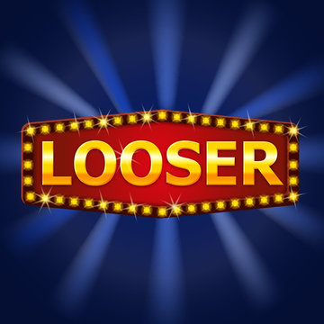 Looser frame label shiny banner with glowing lamps.