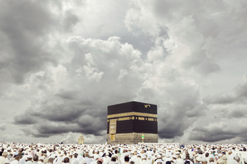 Mecca with dynamic clouds background