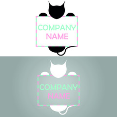 cat logo, cat logo with frame, logo kot,kot z ramką,kot w logo © Joanna