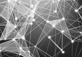 Abstract Internet connection and technology graphic design. Abstract polygonal space low poly dark background with connecting dots and lines.