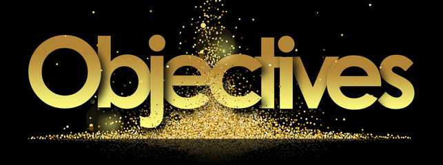 Objectives in golden stars and black background