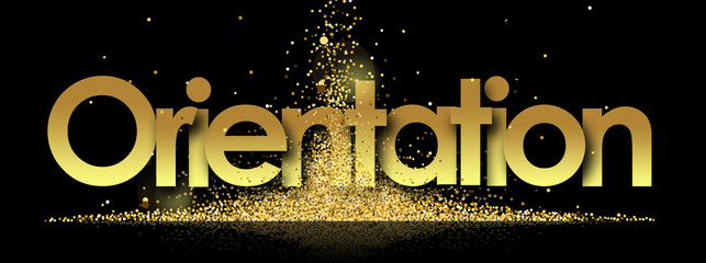 Orientation in golden stars and black background