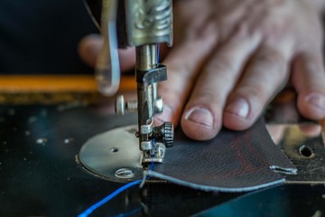  Element of a sewing machine close-up