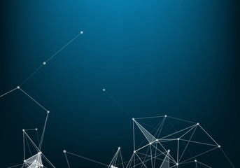 Abstract connection dots. Technology background. Network connection structure. Vector Plexus effect.