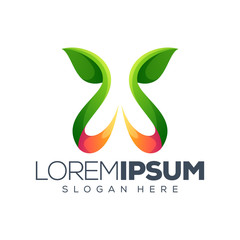 leaf logo design vector illustration