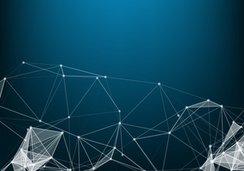 Abstract polygonal space low poly dark background with connecting dots and lines. Connection structure. Science. Futuristic polygonal background.