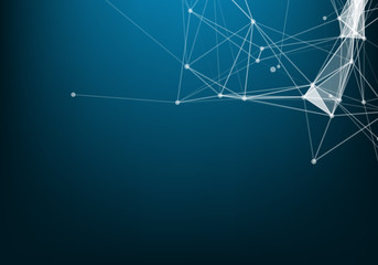 Abstract polygonal space low poly dark background with connecting dots and lines. Connection structure. Science. Futuristic polygonal background.