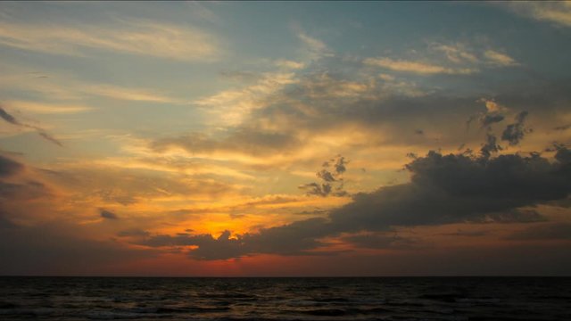 Timelapse sunrise over the sea