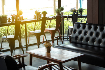 chairs in restaurant Coffee shop decoration vintage