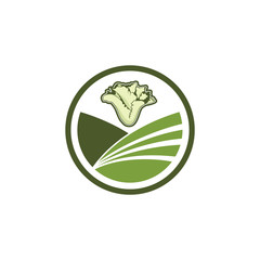Vector of Farm logo design with lettuce icon eps format