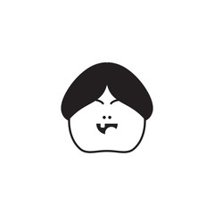 Face in flat vector icon
