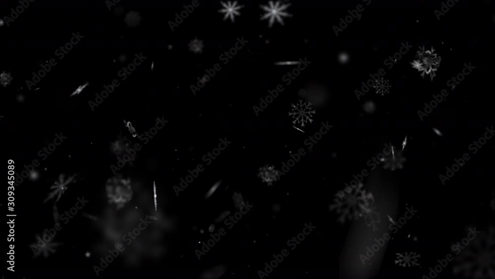 Poster abstract background snowflake particle snow element and lighting effect against the dark background 