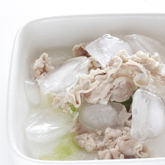 Japanese cooking, Pork salad Reishabu and ice