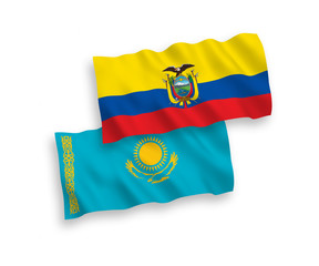 Flags of Kazakhstan and Ecuador on a white background