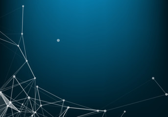 Abstract Internet connection and technology graphic design. polygonal background, geometrical backdrop with dots, lines, triangles for global web, connection, science, futuristic concept.