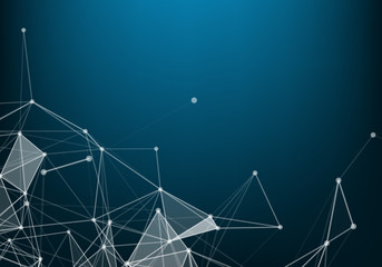 Abstract vector particles and lines. Plexus effect. Futuristic illustration. Polygonal Cyber Structure. Data Connection Concept.