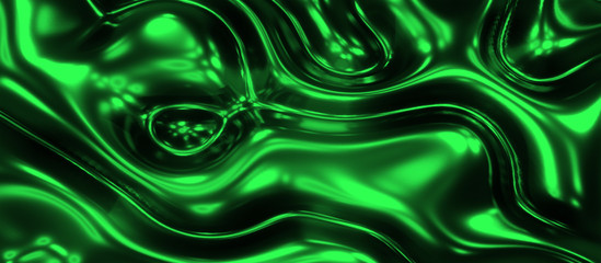 green liquid abstract organic form background, wallpaper 4k resolution