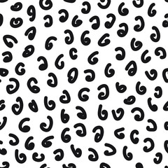 Handmade doodles. Seamless background. Black strokes on a white background.
