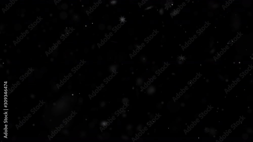 Poster abstract background snowflake particle snow element and lighting effect against the dark background 