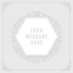 Vintage ornament from cut paper and shadow