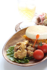 Chicken and seasoning for deep fried cooking image