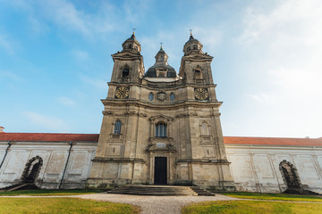 Obraz premium Pazaislis Monastery church in Kaunas, Lithuania. Sunny autumn day.