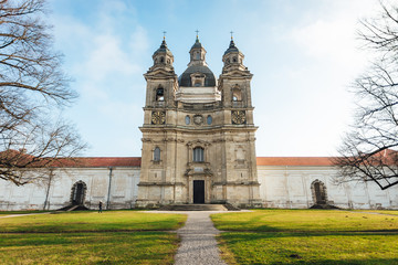 Pazaislis Monastery church in Kaunas, Lithuania. Sunny autumn day.