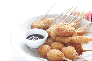 Japanese food, Kushiage skewer deep fried cuisine