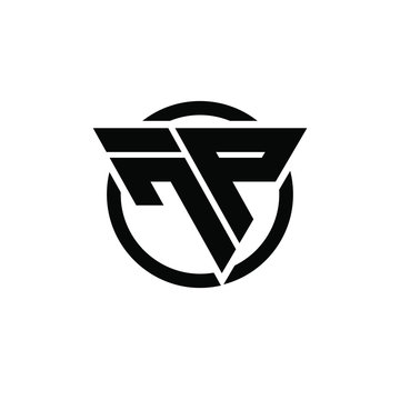 7P P7 Triangle Logo Circle Monogram Design Vector Super Hero Concept