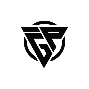 GP PG FGP Triangle Logo Circle Monogram Design Vector Super Hero Concept