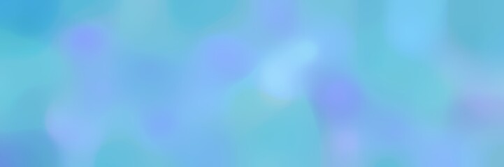 soft blurred horizontal background with sky blue, medium turquoise and baby blue colors and free text space