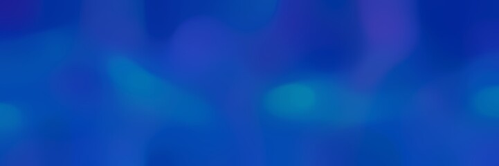 blurred bokeh horizontal background with strong blue, dark slate blue and dark blue colors and space for text
