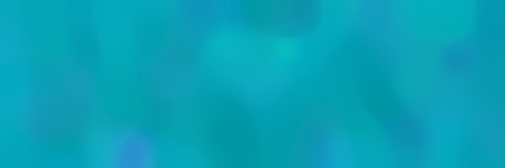 blurred bokeh horizontal background with light sea green and dark cyan colors and space for text