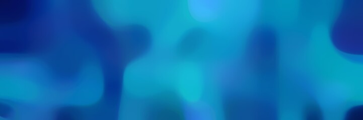 blurred horizontal background with strong blue, midnight blue and dark turquoise colors and space for text or image