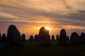Baltic Sea coast in southern Sweden during sunset