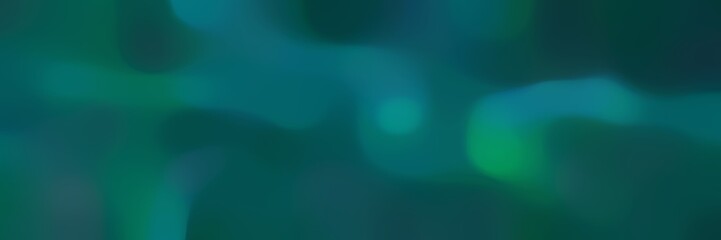 blurred horizontal background with teal green, teal and very dark blue colors and space for text or image