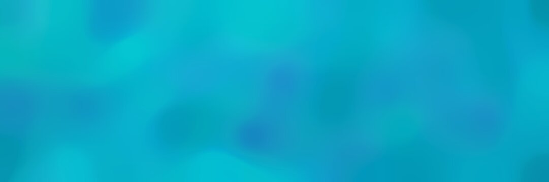 blurred horizontal background with light sea green, dark turquoise and dark cyan colors and free text space