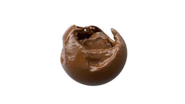filling the ball with liquid chocolate