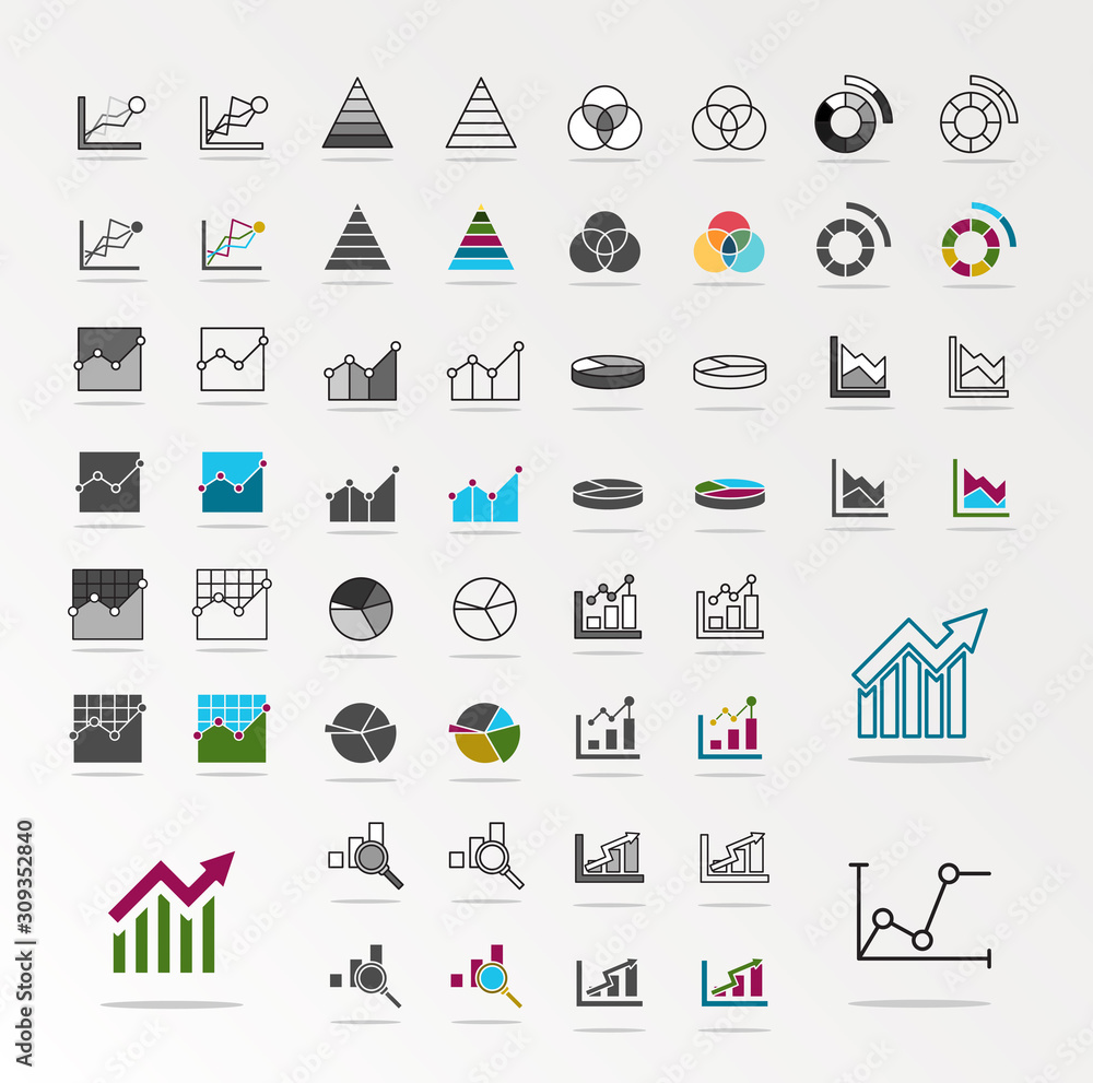 Poster graph icon flat.illustration.symbol for website design