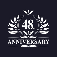 48 years Anniversary logo, luxurious 48th Anniversary design celebration.