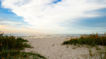 Sandy beach of Jurmala famous international resort in Baltic region of Eastern Europe, Latvia