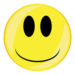 Fototapeta premium Glum Smile Face Button Isolated