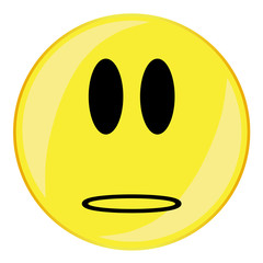 Wonder Smiley Face Button Isolated