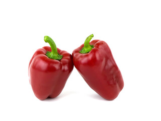 Red peppers on a white background