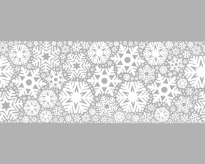 Seamless snowflakes on a silver background. Decoration for christmas design