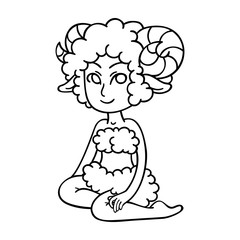 Aries. Zodiac girl. Horoscope symbol.