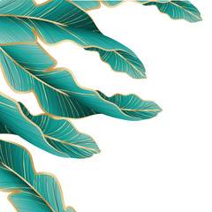 Fototapeta na wymiar Isolated tropical green leaves vector design